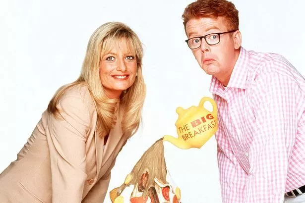 Big Breakfast presenters Gaby Roslin and Chris Evans.